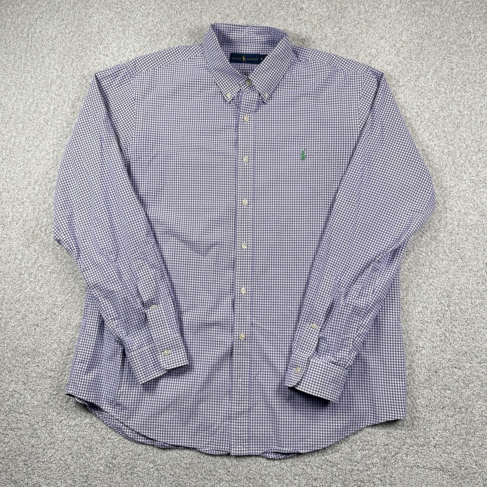 Polo Ralph Lauren L/S Oxford Button Front Shirt Men's XL Gingham Check - Picture 3 of 6